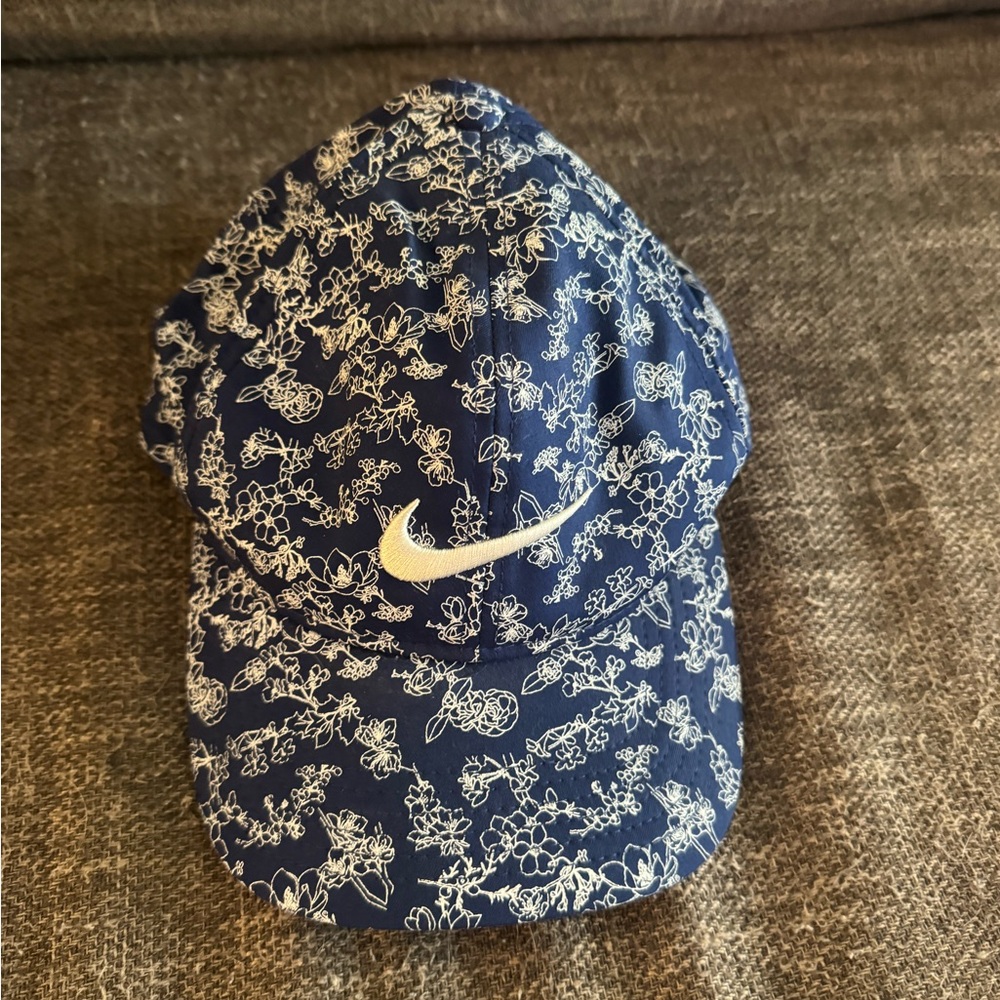 Nike Navy and White Floral Hat